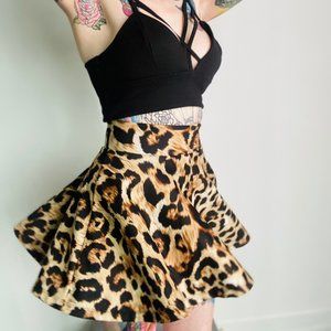 leopard party mini skirt